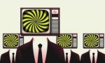 Group of managers with TV instead of heads&nbsp;illustration.