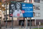 A government billboard is seen in&nbsp;Budapest
